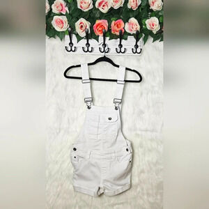 Brand New Dove White Overall Shorts